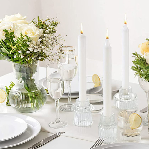 10 Castiçal De Vidro Cônico Decorativo Para Velas Tealight Cor Transparente