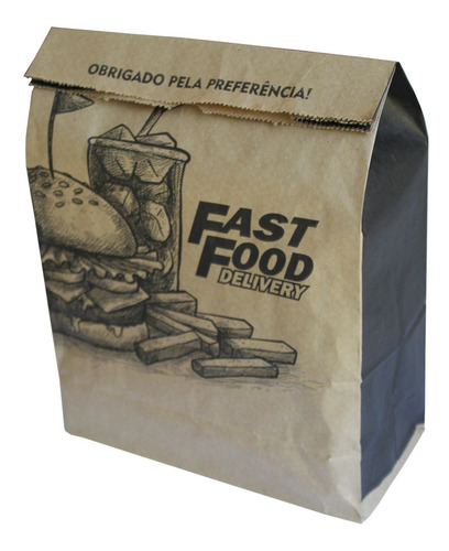 Saco Kraft Fast Food - Delivery 24x34 - Cx C/100und