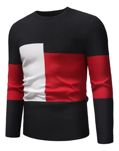 comprar Suéter Tejido Hombre Sweater Manga Larga Slim Cuello Redondo