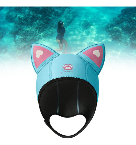 Gorro De Natación Elástico De Neopreno De 3mm Con Azul