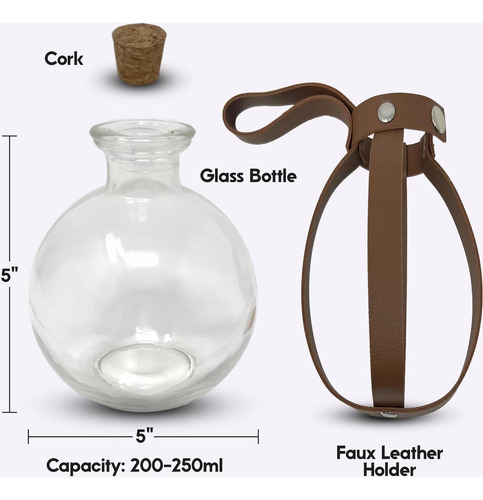 Botella De Vidrio Camaleón Cósmico 1l Con Corcho Marrón