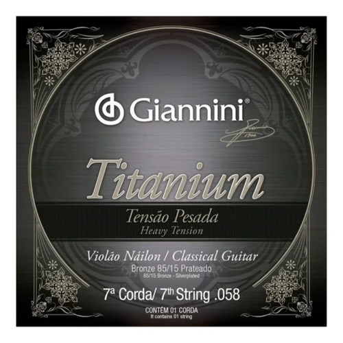 Encordoamento Giannini P/ Violao Titanium 7ª C Tensao Pesada