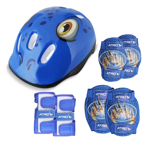 Kit Protetor Infantil Cotoveleira Joelheira Capacete Luva