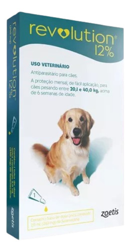 Revolution  Cães 20 A 40kg - Pipeta Avulsa  - Zoetis