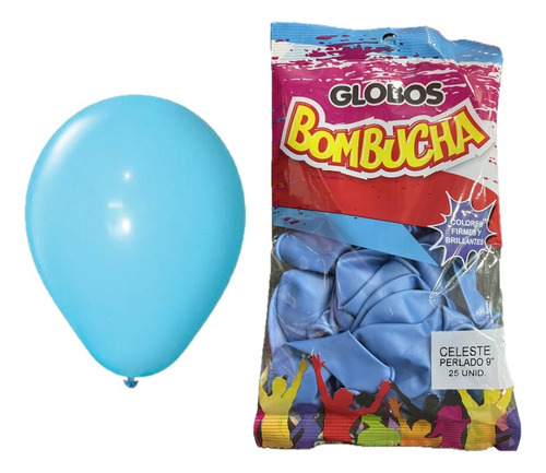 Paquete X 25 - Globos Perlados 9 - Color Celeste - Dilax
