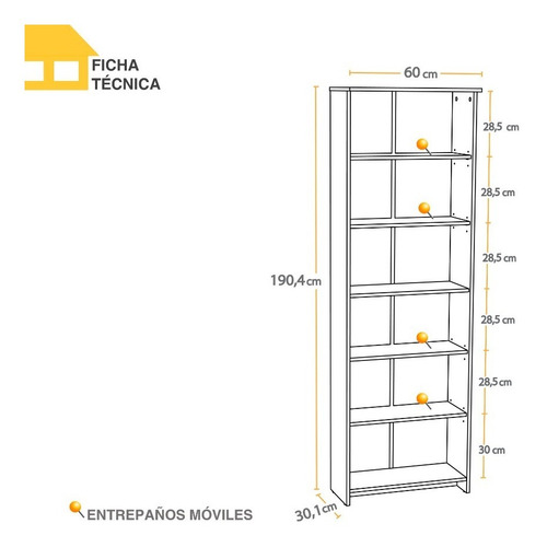Imagen 4 de 9 de Mueble Casa Lista® Hogar - Mueble Biblioteca Alta