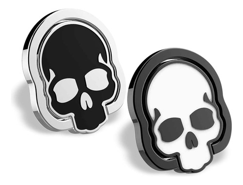 2 Anillos Para Celular - Calaveras Blanco Y Negro