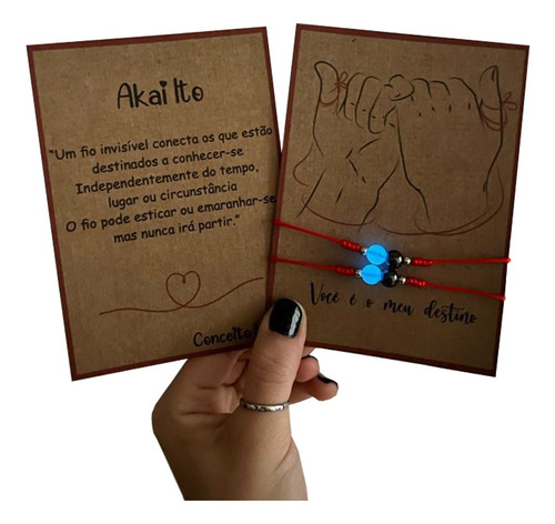 Kit 2 Pulseiras Your Name Akai Ito Magnética + Brilha Escuro Diâmetro 25 cm