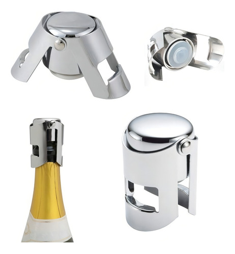 Tapa de corcho de acero inoxidable para botella de champán, prosecco y vino espumoso
