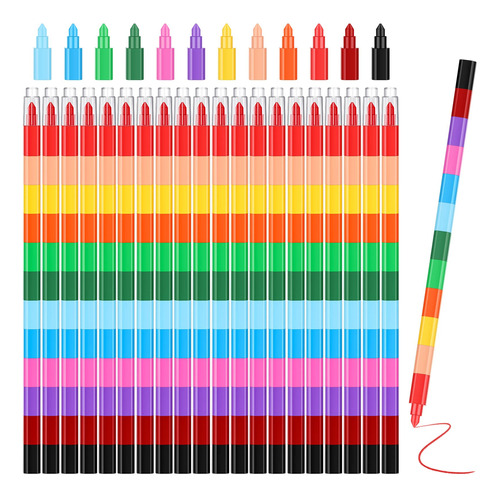 Marspark 20 Crayones Apilables Apilables Para Niños, Color.
