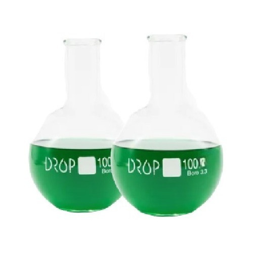 Drop Glass Balão de Fundo Chato - Kit - 2 - 1 L