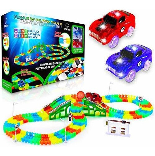 Arañas  Usa Toyz Glow Race Tracks Y Led Toy Cars - 360pk Gl