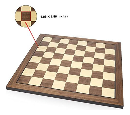 Amerous Tablero De Ajedrez De Madera De 17 Pulgadas Solament
