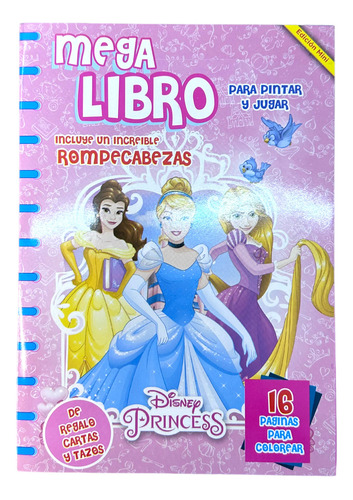 Mini Mega Libro Libro Para Colorear Pintar Princesas