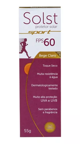 Solst Sport FPS 60 Protetor Solar Toque Seco Marrom Sólido 55g