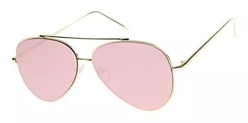 zeroUV Gafas de sol de aviador de gran tamaño con espejo para mujer con  lente de espejo plano de 2.283 in