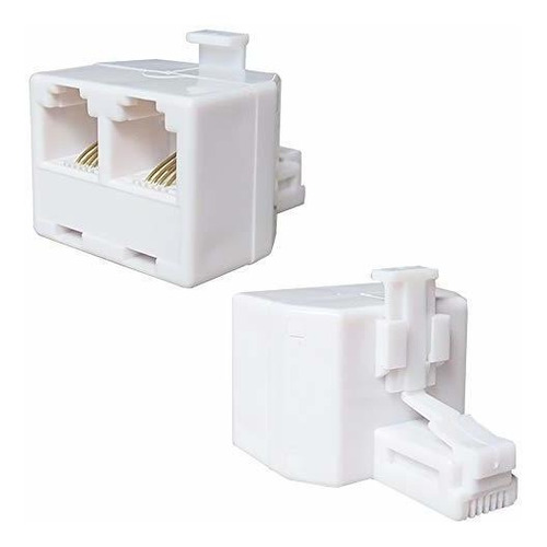 Divisor Y Adaptador De Doble Conector Telefónico Rj11, 2 Uni