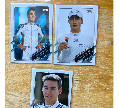 George Ruasell 3 Tarjetas Piloto De Formula 1 Topps Checker 