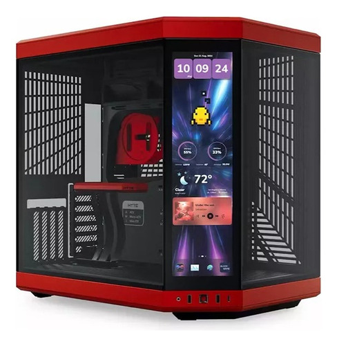 Gabinete Hyte Y70 Atx Pantalla Touchscreen 4k/60hz Mid-tower Negro Y Rojo