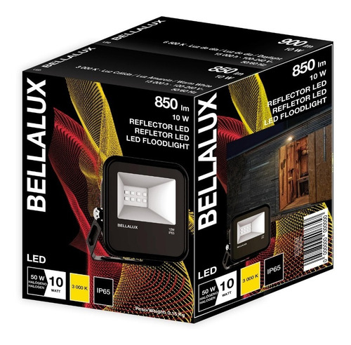Imagen 3 de 6 de Reflector Led Bellalux 10w Luz Cálida Exterior Pack X 4