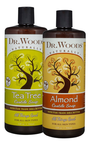 Dr. Woods Jabón De Castilla De Almendras Y Árbol De Té, .