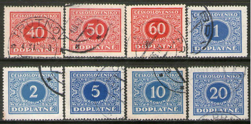 Checoslovaquia Serie X 8 Sellos Usados Para Tasa Año 1928