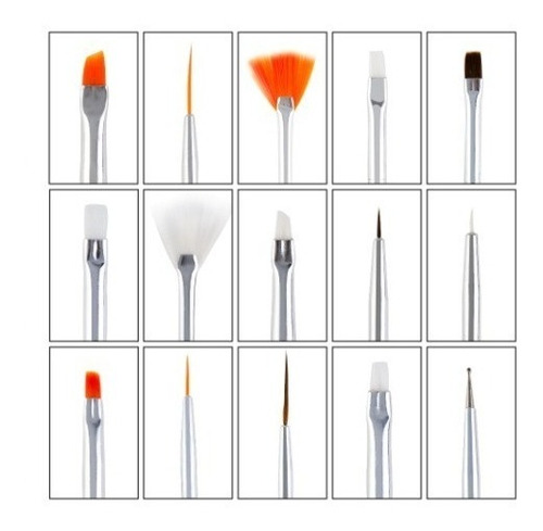 Kit De 15 Pinceles Para Uñas