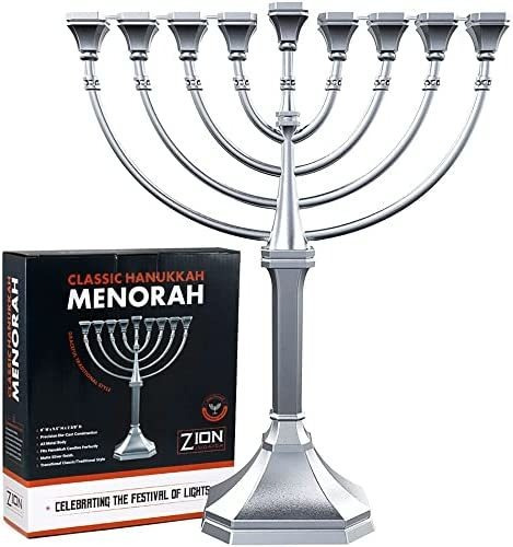 Traditional Classic Hanukkah Menorah - 9.5  Tall Graceful St