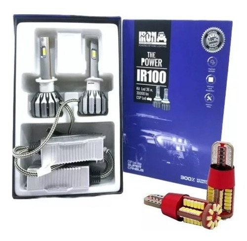 Kit Cree Led Ir 100 H7 H1 Hb3 H11 Hb4 Canbus + 2 T10 Canbus