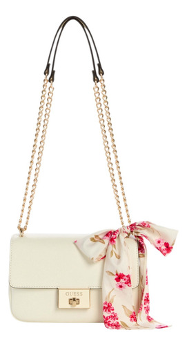Bolsa Guess Factory Eg954621-mil Acabado de los herrajes Níquel Color Beige Correa de hombro Beige Diseño de la tela Lisa