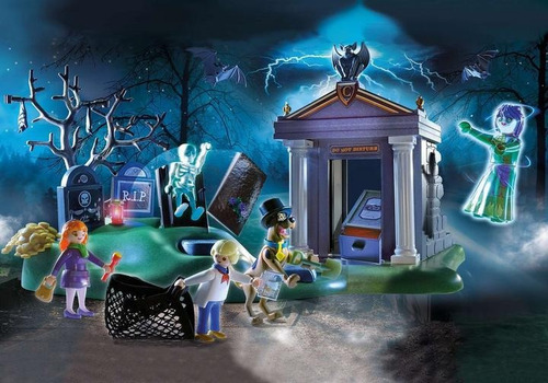 Blocos de construção do Playmobil Scooby Doo no cemitério