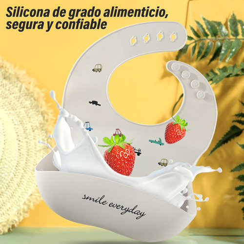 Baberos Para Bebe Ajustable Con Recogedor De Comida