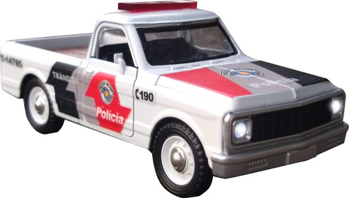 Miniatura Viatura Chevrolet C10 Polícia Militar Pm Sp -coral
