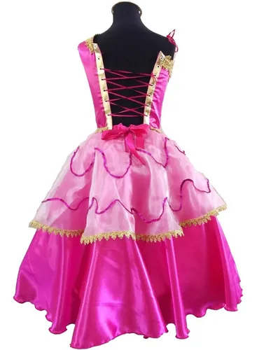 Fantasia Barbie Escola Princesa Vestido Cosplay Filme Pink