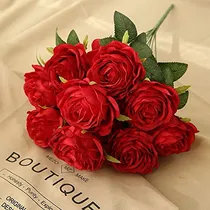 Comprar Rosas Artificiales, Flores Y Flores De Seda, 10 Cabezas, Col