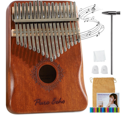 Kalimba 17 Teclas Pulgar Piano Africano Instrumento Musical