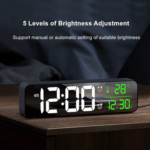 Reloj Digital Led De Gran Pantalla Con Fecha Y Temperatura