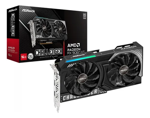 グラフィックボード・グラボ・ビデオカード ASRock Radeon RX9060 XT Challenger 16GB Placa De Vídeo Asrock Rx 9060 Xt Challenger Oc 16gb Gddr6 | Frete