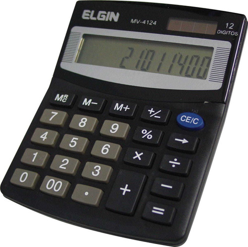 Calculadora De Mesa Solar/bateria Mv4124  - Elgin