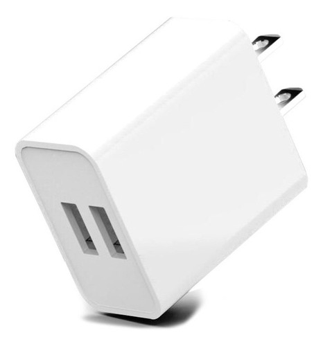 Cubo Cargador De Pared 2 Puertos Usb 5v 2a Certificado Color Blanco