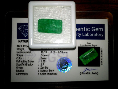 Esmeralda - Corte Esmeralda - Certificada - 12.30ct + Envío
