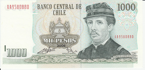 Billete Chile 1000 Pesos 2008 Unc