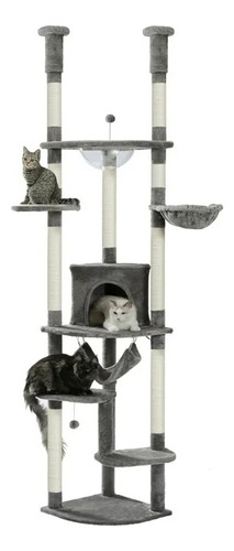 Torre Árbol Rascador Para Gato Con Casa Varios Niveles 258cm