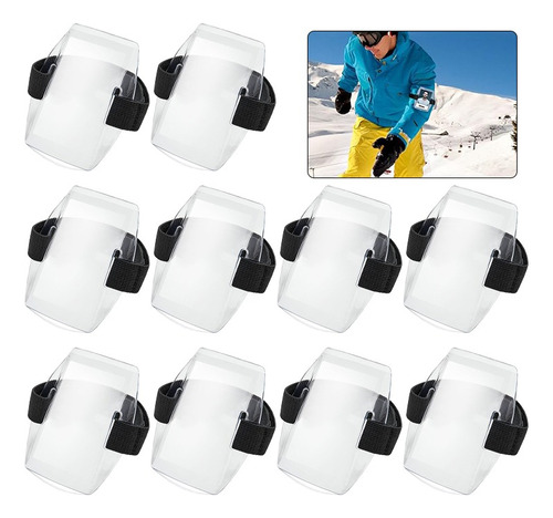 10pzs Reflejar Luz Porta Credencial Brazo Elástico Ajustable