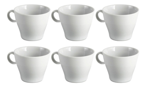 Taza Te Linea Cónico Tsuji Porcelana Con Sello 210 Ml X6 Uni Color Blanco 1600