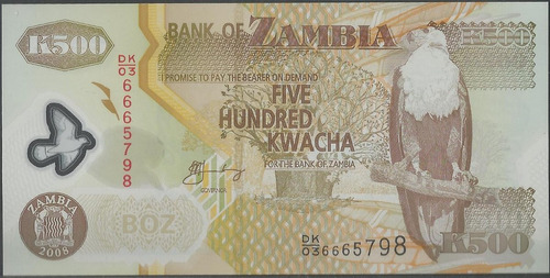 Zambia, 500 Kwacha  2008 P43f