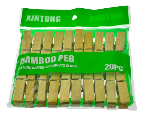 Pinzas Chica Para Ropa Bambú 120 Piezas Ecológica