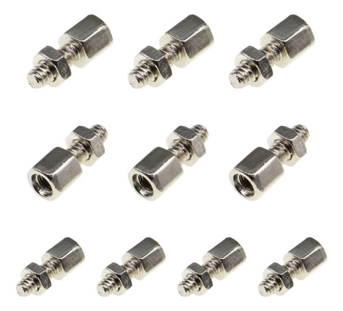 10 Tuercas Y Tornillos Hexagonal Rs232 Db9 Db15 Db25 Vga Dr9