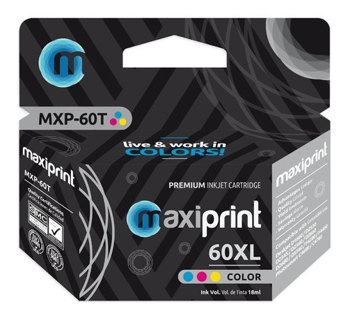 Cartucho Hp 60xl Color Compatible Maxiprint D1660 2680 4280
