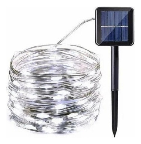 Serie De Luces Navideñas Solares 100led Decorativa 10mt